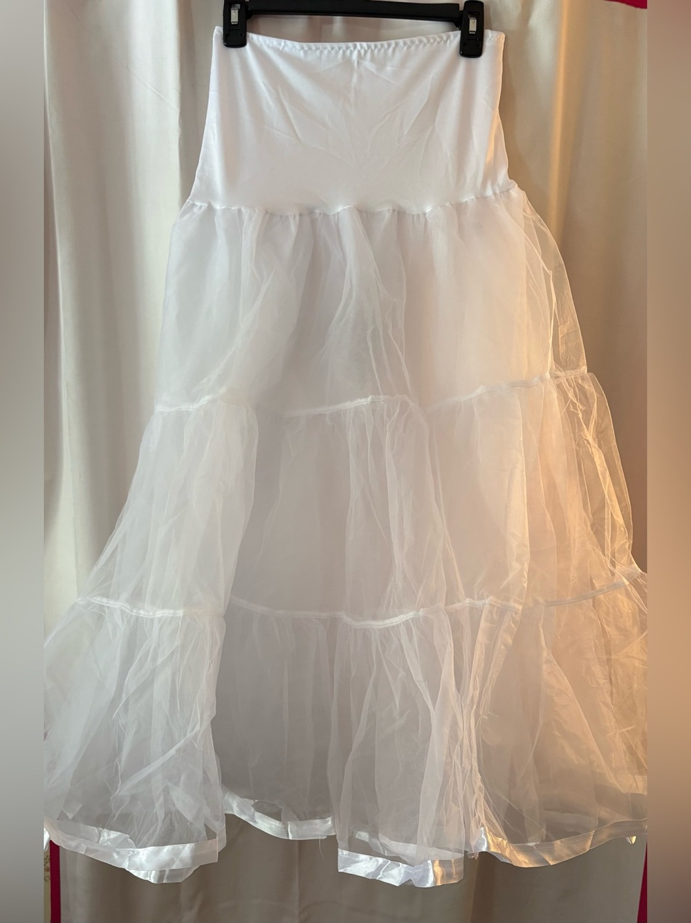 NWT Pinup Fashion White Pettitcoat Multi-Layered Tule & Nylon; Size L